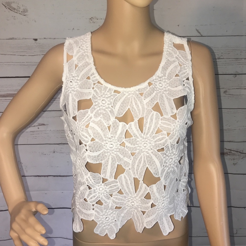 White cutout top